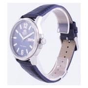 Mens Orient Automatic Day-Date Blue Leather Watch RA-AA0C05L19B