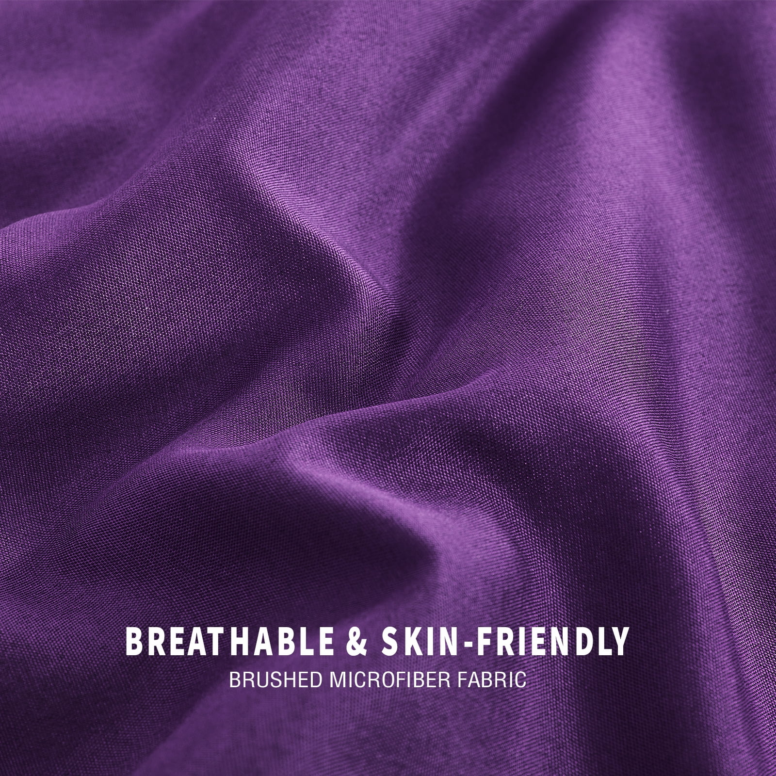 Exclusivo Mezcla Lightweight Reversible 3-Piece Comforter Set All Seasons, Down Alternative Comforter with 2 Pillow Shams, Queen Size, Deep Purple/ Lilac