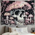 thumbnail image 2 of JRXY Mushroom Tapestry Skull Wall Tapestries Skeleton Tapestry Hippie Pink Tapestry Leaves Tapestry for Bedroom Aesthetic, Tapestry Wall Hanging for Room  Painting, 2 of 6