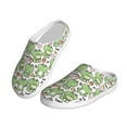thumbnail image 2 of Daiia Happy Frogs Print Women’s Fuzzy Slippers Memory Foam Lightweight House Shoes Cozy Loafer Flannel House Shoes-46/47, 2 of 7