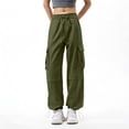 thumbnail image 5 of Jerdar Cargo Pants Women Baggy Y2k Streetwear Wide Leg Pants with Pockets High Waist Drawstring Goth XL, 5 of 7