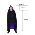 thumbnail image 6 of HPO Adult Men's Halloween Anime Goth Cloak Reversible Hooded Cape Costume, Black & Purple, 6 of 7