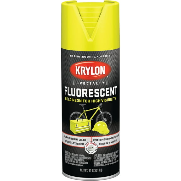 Krylon Fluorescent Spray Paint Lemon Yellow Gloss 11 oz Spray Paint