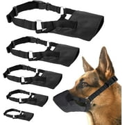 Soft Flexible Mesh Dog and Cat Flexi-Muzzle for Barking Biting or Chewing, Humanely Train Behavior and Obedience, Gentle Halter Leader (Large: 8.5", 13", 4.3", 2.6")