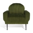 thumbnail image 2 of SAFAVIEH Couture Josh Modern Velvet Solid Tufted Accent Chair, Forest Green/Black, 2 of 13