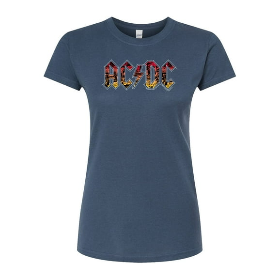ACDC - ACDC Poster Texture  - Juniors Fitted Graphic T-Shirt