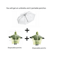 thumbnail image 2 of Stylish Folding Umbrella Collection, totes Adult Clear Bubble Umbrella with Dome Canopy and Lightweight Wind and Rain Protection and 2 pcs yellow reusable portable raincoats, 2 of 13