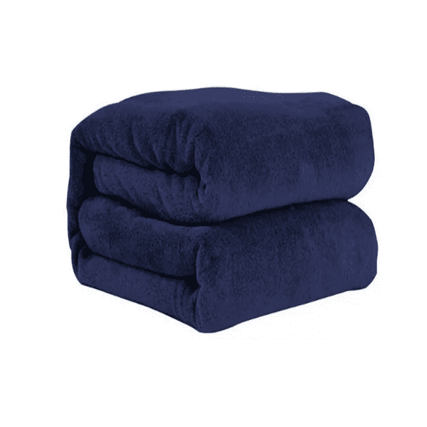 Cobija Frazada Cobertor Flannel Matrimonial Suave Calientita Azul Marino