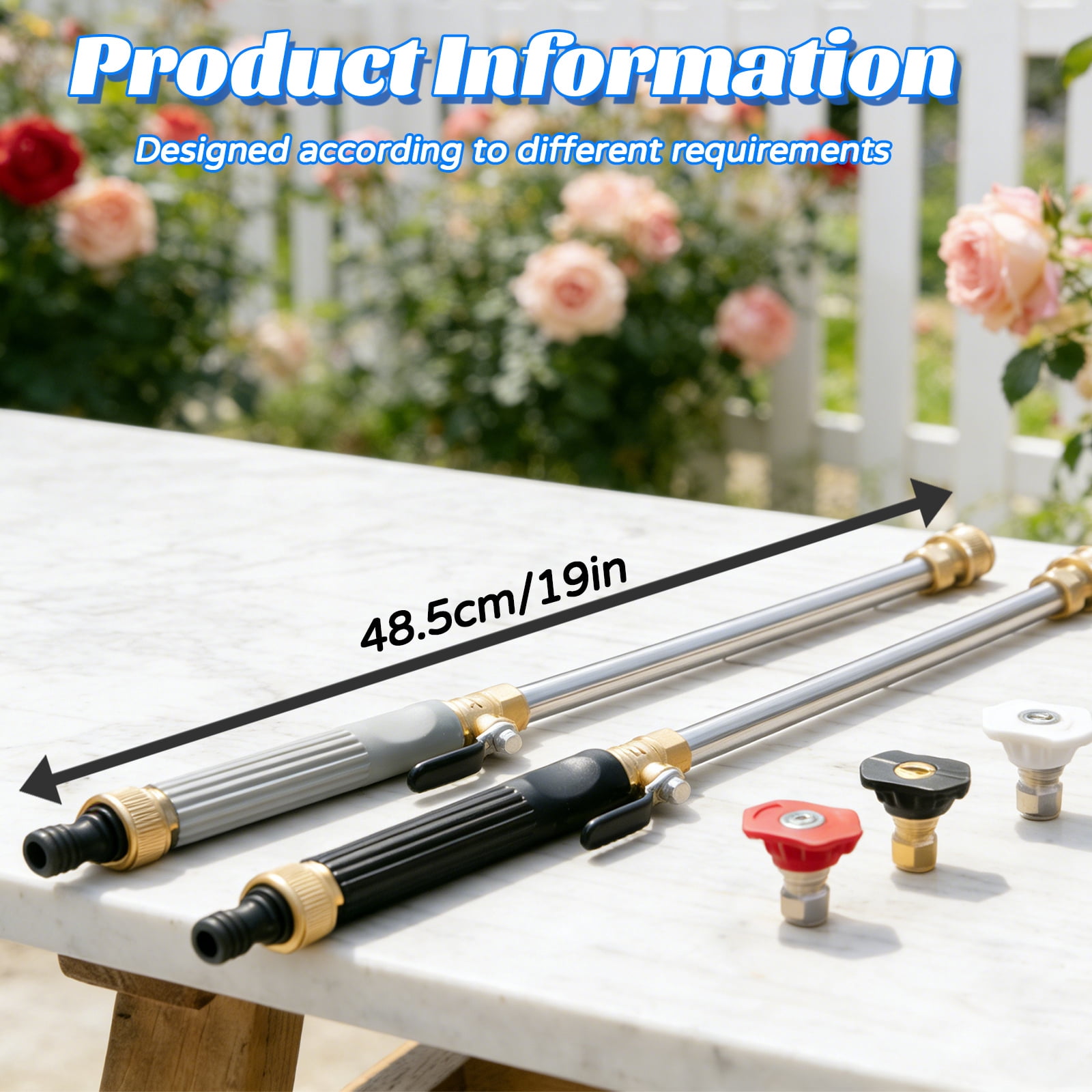Jet Nozzle Power Washer for Garden Hose, 3 High-Pressure Nozzles, 2026 New High Pressure Water Jet for Patio Garden Outdoor Cleaning