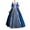 bleu, variante sur Huanglei Robe Femme Style Rétro Couleur Unie Manches Trompette Longue Robe Princesse