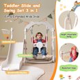 thumbnail image 5 of Kids Slide and Swing Set 3 in 1, Kids Playground Climber Swing Playset with Basketball Hoops Freestanding Combination Indoor & Outdoor, 5 of 9