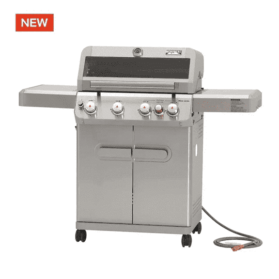 Monument Grills 4 1 Burner Natural Gas Grill with Natural Gas Hose, 50,000 BTU Stainless Steel Outdoor Patio Barbecue Grill, M415BZNG