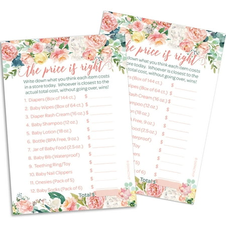Floral Baby Shower Price Is Right Game Guessing Game 20 Activity Floral Baby Shower Price Is Right Game Guessing Game 20 Activity