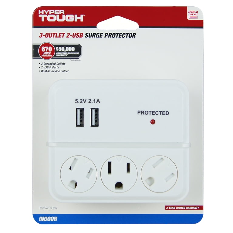 Hyper Tough 3-Outlet Surge Tap with USB Ports photo 2