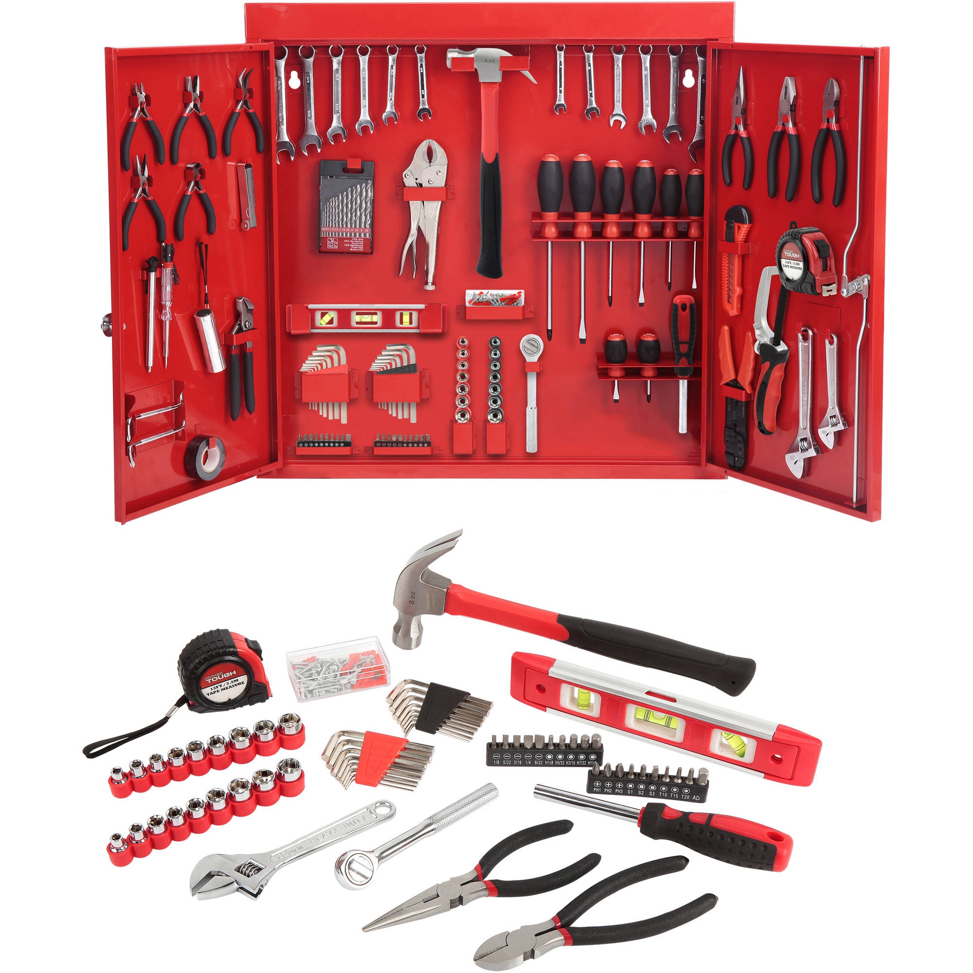Hyper Tough 151-Piece Hand Tool Set with Metal Storage Wall Cabinet - image 2 of 2