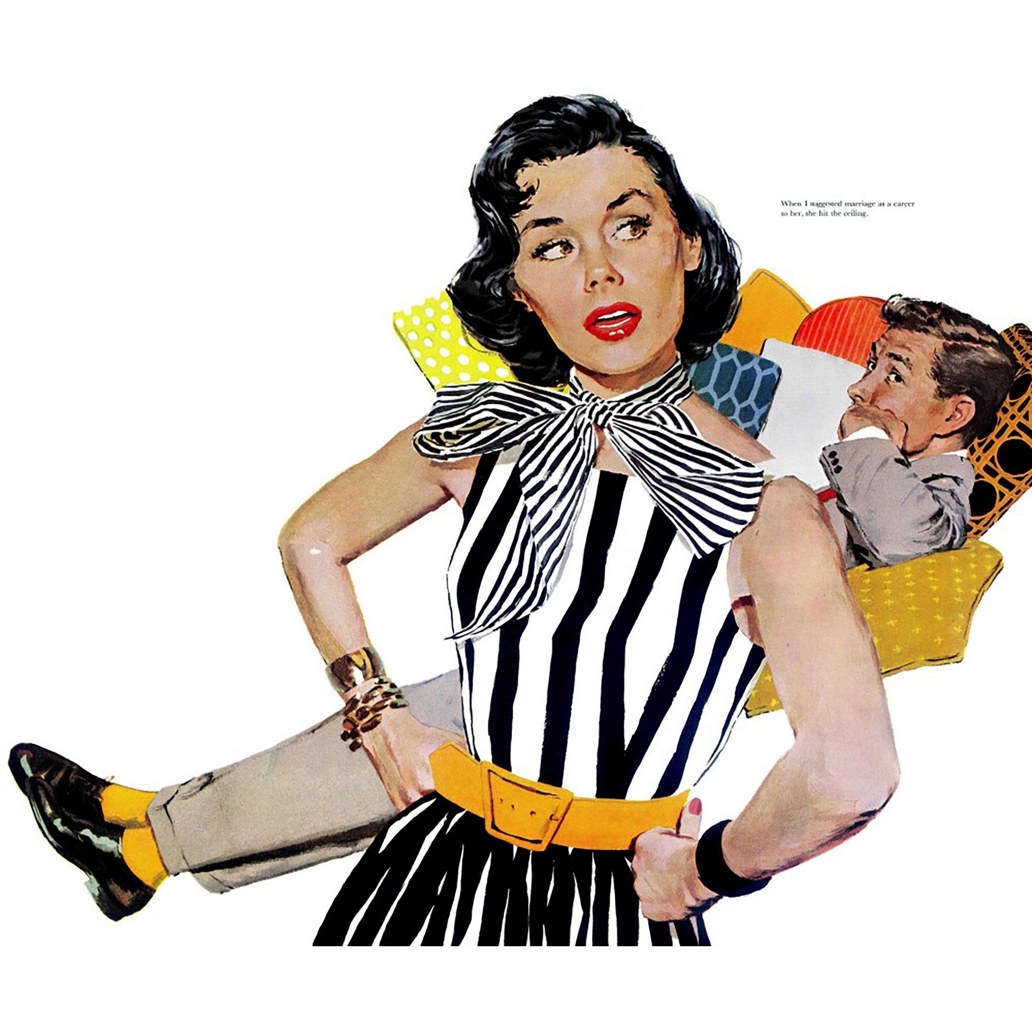 Marmont Hill "The Lady Was Insulted" by Mike Ludlow Painting Print on Canvas