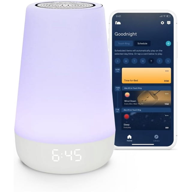 Hatch Rest Machine à Sons, Veilleuse / 2e Gén / Essentiel de Registre, Entraîneur de Sommeil, Constructeur de Routines, Réveil Monté, Apaisant les Bruits Blancs, Histoires de Garderie, Chambre d'Enfant (Wi-Fi)