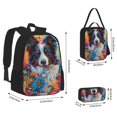 thumbnail image 4 of Naloa Oil Painting Sunflower Puppy Print Large Capacity Backpack Lunch Bag Pencil Case Combination 3 Piece Set for Student, 4 of 8