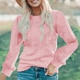 thumbnail image 1 of RXIRUCGD Women's And Winter Long Sleeve Solid Comfortable Tops, Pink, Size: M, 1 of 4