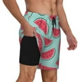 thumbnail image 3 of Balery Watermelon Mens Swim Trunks Swim Shorts for Men Quick Dry Inseam Beach Shorts with Compression Liner Pocket-XX-Large, 3 of 9