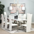 thumbnail image 2 of Michael Amini State St. Stainless Steel & Glass Dining Table in Off White, 2 of 4