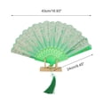 thumbnail image 2 of Unique Bargains 1 Pc Lucky Cloud Pattern Folding Fan for Masquerade Green Silk Fabric, 2 of 5