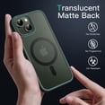 thumbnail image 4 of JETech Magnetic Case for iPhone 13 Mini 5.4-Inch Compatible with MagSafe, Translucent Matte Back Slim Shockproof Phone Cover (Dark Green), 4 of 6