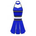 thumbnail image 3 of Alvivi Kids Girls Ceerleading Costume Halter Neck  Crop Top Pleated Skirt Outfits 2Pcs 6-16, 3 of 5