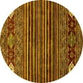 thumbnail image 1 of Ahgly Company Machine Washable Indoor Round Abstract Yellow Modern Area Rugs, 8' Round, 1 of 4