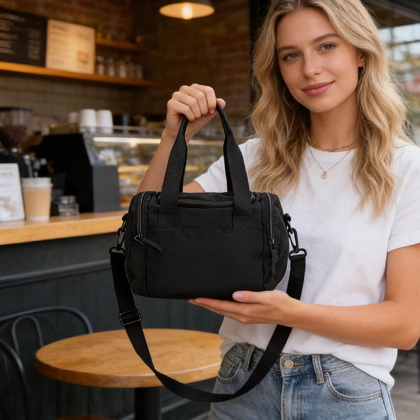Bolsa de nailon de gran capacidad para gimnasio, viajes y uso diario: bolso bandolera con correa ajustable, múltiples bolsillos, ligero y duradero.