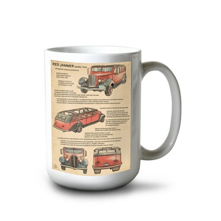 

15 fl oz Ceramic Mug Red Jammer Technical Glacier National Park Montana Dishwasher & Microwave Safe