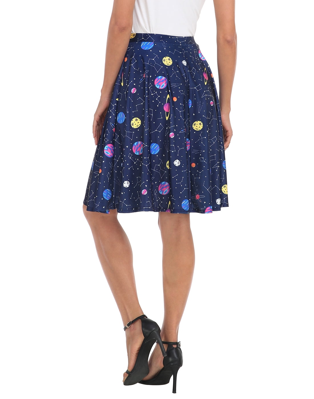 HDE Outer Space Galaxy Skirts for Women Universe Constellation