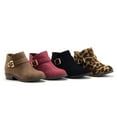 thumbnail image 4 of Jazamé Girls' Ankle High Zipped Suede Round Toe Dress Boots, Leopard, 13, 4 of 6