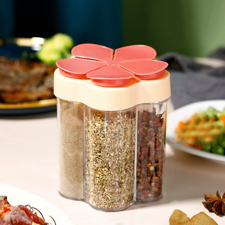 Spices Container with 5ml Glass with Child Proof Lids Five In One Seasoning  Bottle With Label Sealed Proof Flip Lid Seasoning Jar Kitchen Seasoning Jar  Barbecue Seasoning Outdoor Serving Bar 