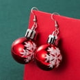 thumbnail image 3 of Juego de aretes de Navidad JAMW para niñas 2 pares bola verde roja Sencillez, 3 of 5