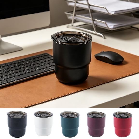 Yhmxh Stainless Steel Mini Coffee Tumbler with Flip Lid, 8oz Double Wall Vacuum Insulated Small Travel Mug, Reusable Portable Coffee Tea Cup for Office Home Outdoor, Leakproof Thermal 245ml