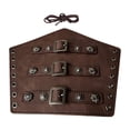 thumbnail image 2 of PU Leather Arm Guards Gauntlet Wristband Vintage Style Retro Accessories Armband Dark Brown Rope, 2 of 8