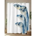 thumbnail image 4 of Fsddascl Blue Fish Shower Curtain Set - 60" x 72" Washable Bathtub Curtain with 12 Hooks, Coastal Ocean Animal Watercolor White Waterproof Fabric Stall Shower Curtains for Bathroom/Bathtub Décor, 4 of 6