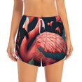 thumbnail image 2 of Daiia Colorful Floral Flamingo Pattern Women's 2 in 1 Running Shorts - Lightweight Athletic Workout Gym Yoga Shorts Liner with Phone Pockets-Medium, 2 of 7
