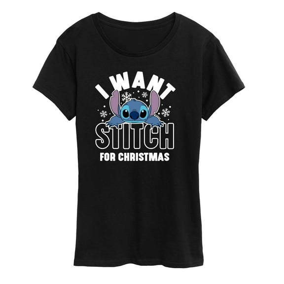 Lilo & Stitch - I Want A Stitch For Christmas - Women's Short Sleeve Graphic T-Shirt