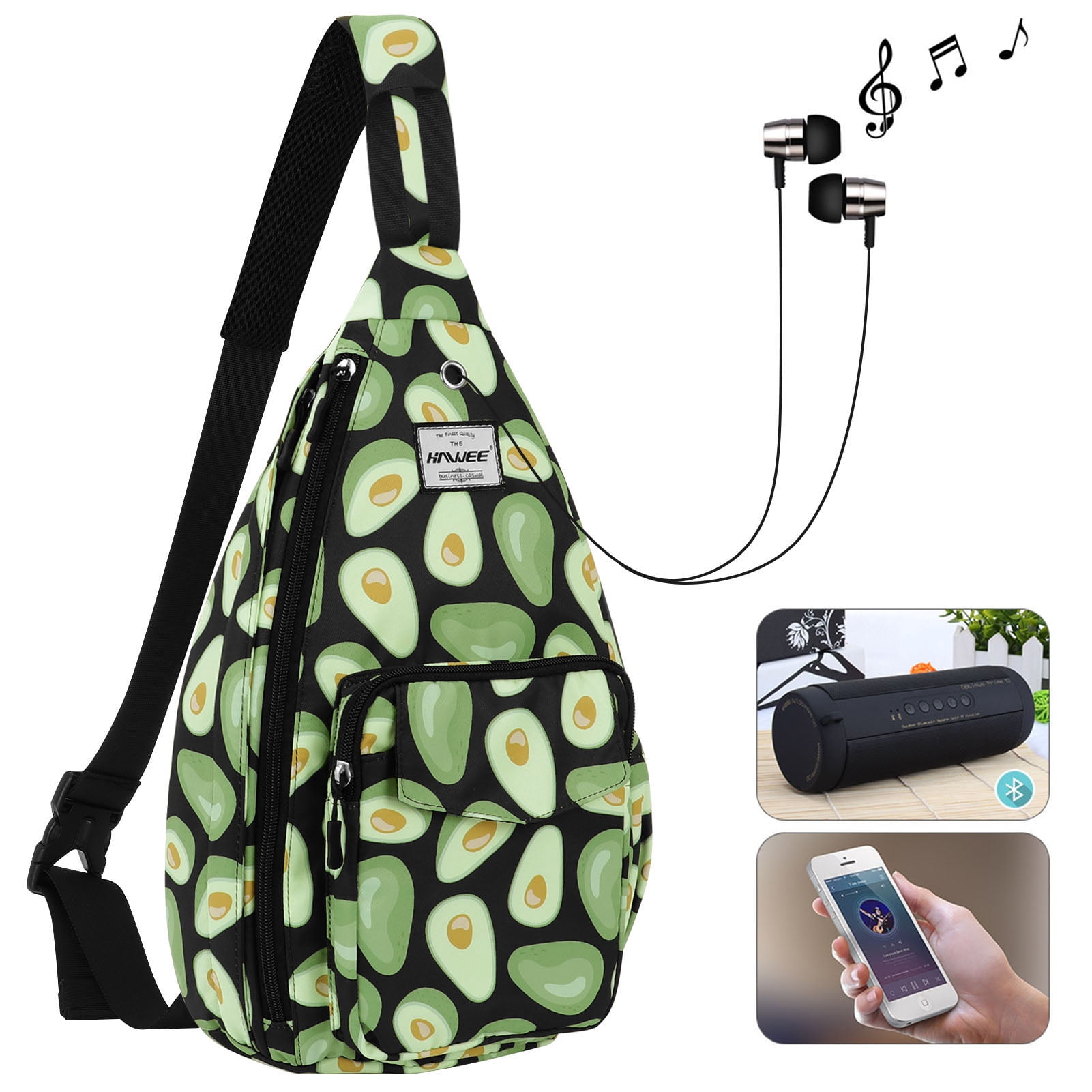 HAWEE Crossbody Sling Bag for Women One Shoulder Backpack for Hiking, Avocado