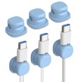 thumbnail image 1 of 6 Pack 360° Rotatable Cord Organizer, Adhesive Spring Cable Clips, Desk Cable Management Holder for Home Office Car Wall Nightstand, White, 1 of 7