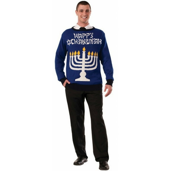 Rubies Chanukah Menorah Sweater for Adults, Unisex Large