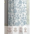 thumbnail image 7 of Light Blue Flower Semi Sheer Curtains 96 Inch Length 2 Panels Set, Vintage Farmhouse Boho Leaf Spring Sheer Kitchen Curtain Privacy Voile Window Curtain for Living Room Bedroom Rod Pocket Drapes, 7 of 7