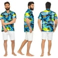 thumbnail image 4 of HAPPY BAY Men's Hawaiian Shirts Short Sleeve Button Down Shirt Mens Party Shirts Casual Vacation Summer Tropical Island Shirts for Men Funny XXL Scenic, Blue, 4 of 5