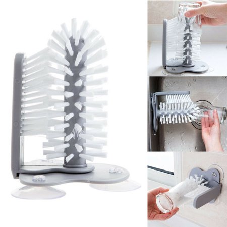 

Tregren Glass Cup Cleaning Brushes Creative Sink Suction Cup Glass Bottle Cleaning Tool
