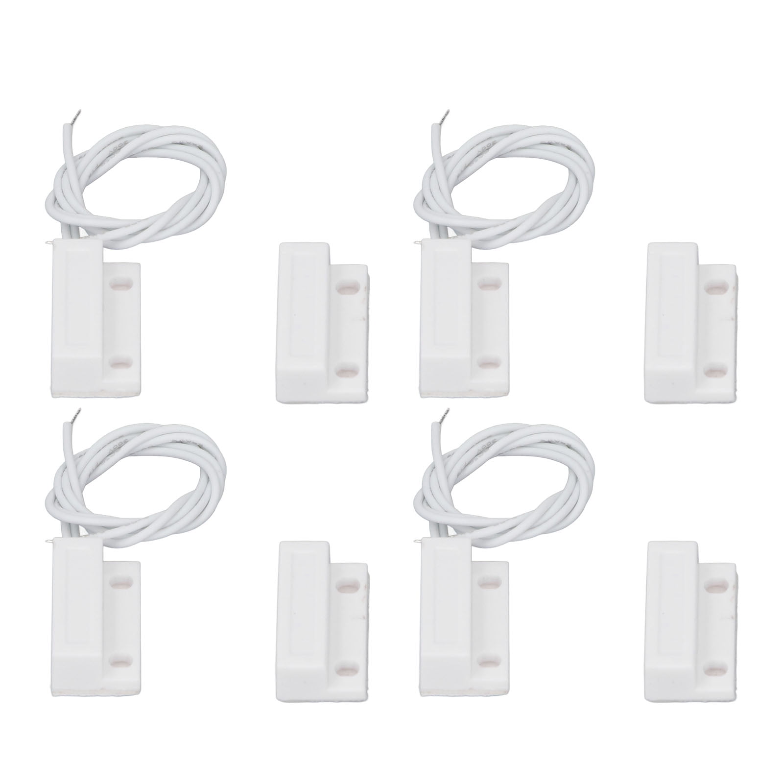 Magnetic Recessed Door Window Contact Sensor Reed Switch Wired Security Burglar Alarm System Alert Contacts Replacement, White 10-Pack / 10 Sets