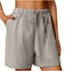thumbnail image 2 of Karight Linen Shorts for Women High Waisted Lightweight Casual Summer Drawstring Short Pants Beach Vacation Outfit W Pockets, 2 of 7