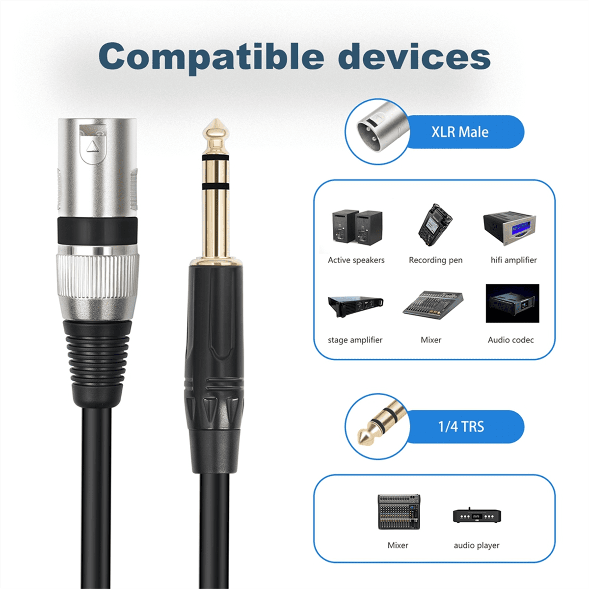 Hahiyo 3,25 M-2x6,35 F-TRS Plugue Estéreo Interconexão áudio Um Macho 6,35 Mm (1/10.2 Cm) E Duas Fêmeas 3,25 Mm (1/8 Pol) Divisor Adaptador Bom Sinal Som Encaixe Apertado Não Oscila Para Guitarra