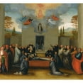 thumbnail image 2 of Fra Bartolomeo 13x12 Black Ornate Wood Framed Double Matted Museum Art Print Titled: The Lying in State and Ascension of Saint Anthonius, 2 of 5